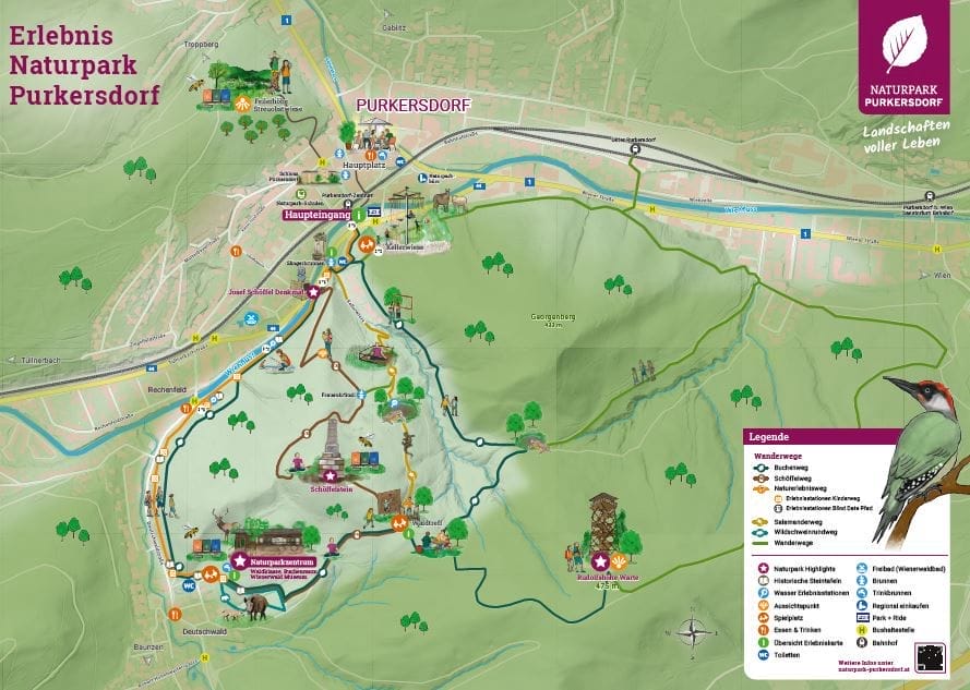 Wanderkarte des Naturpark Purkersdorf