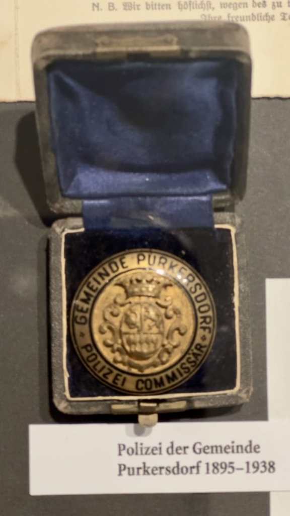 Polizei Plakette der Gemeinde Purkersdorf